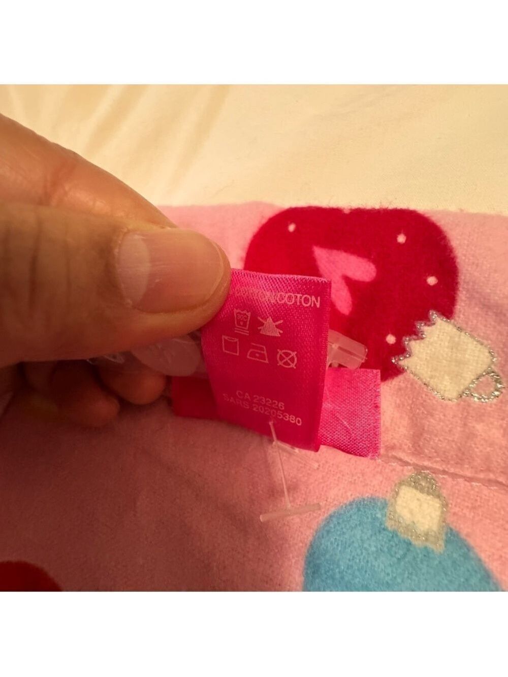 La SENZA Pink Pajama Top with Colorful Patterns Christmas Medium - Picture 6 of 11